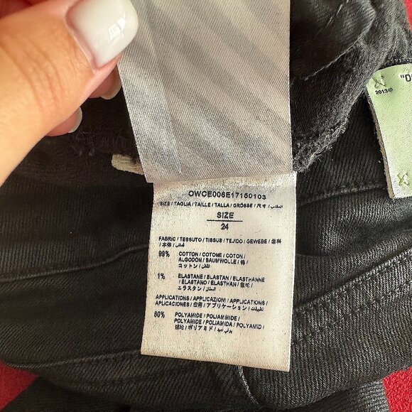 Off-White Denim Black Logo Jeans Women Size 24 - Picture 14 of 16